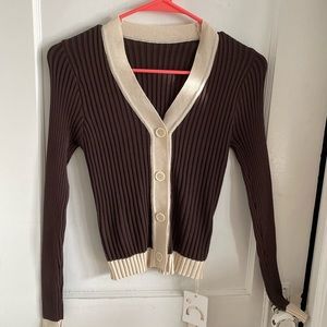 COMMENSE - Brown v-neck sweater